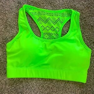 Zyia Active Neon Lime Bomber Bra size Small EUC